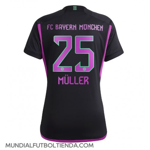Camiseta Bayern Munich Thomas Muller #25 Segunda Equipación Replica 2023-24 para mujer mangas cortas